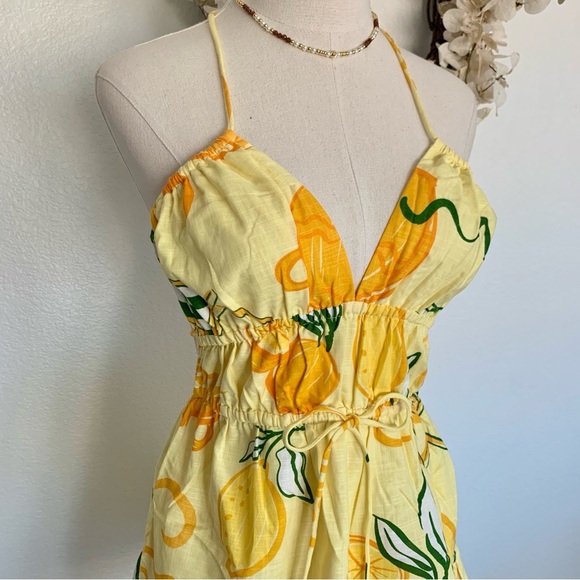 🍋 SABO Astyn Dress in Amalfi Citrus Lemons Oranges Fruit Print Yellow Sundress - Picture 8 of 16